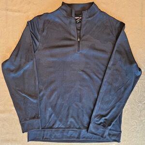 Small Kirkland Signature Blue Quarter Zip Performance Pullover Subtle Camo NWT